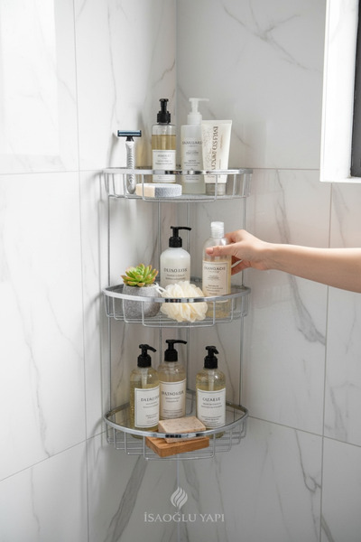 İSAOĞLU YAPI Suport pentru șampon cu trei rafturi Set pentru baie Material di...