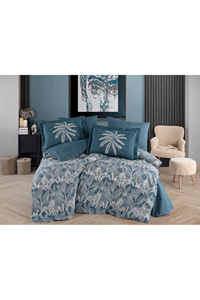 Hobby In de pat din bumbac poplin pentru 2 persoane - Selene Petrol