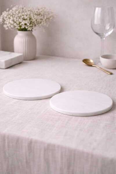 Marbello Σετ 2 τεμαχίων από μασίφ λευκό μάρμαρο Supla, πάχους 30 εκ. – 1,3 εκ...