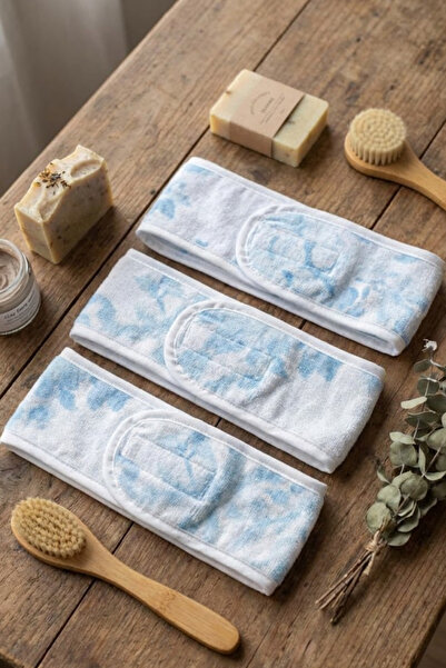 Valmia Home Set of 3 Adjustable Velcro Towel Headbands - 100% Cotton Makeup, ...