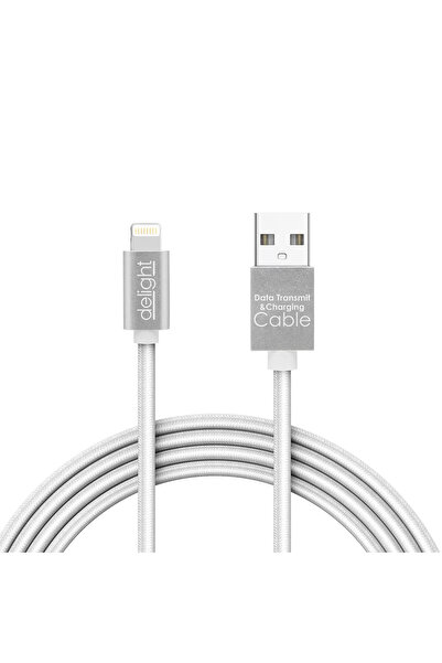 OEM iPhone lightning data cable 1m silver with red LED lighting delight