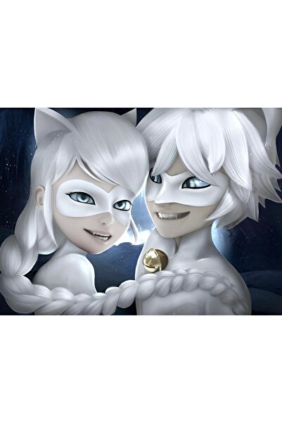 DennisEylul Uğur Böceği Beyaz Dişi ve Erkek Kedi 2 Adet Maske 2 adet Taç Takım