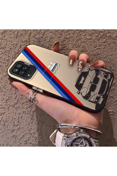 Hontinga حافظة هاتف سامسونج جالاكسي A12 متوافقة مع السيليكون بنمط BMW ذات حاف...