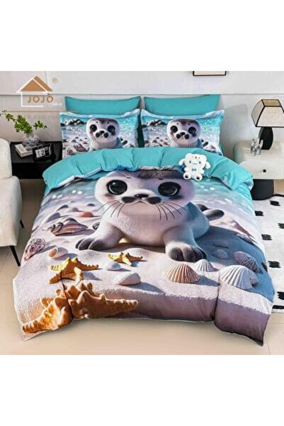 JOJO HOME Bed Linen, 5D Print, Double Bed, Fitted Sheet