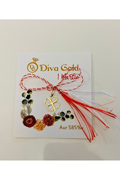 Diva Gold Martisor Gold Clover Pendant
