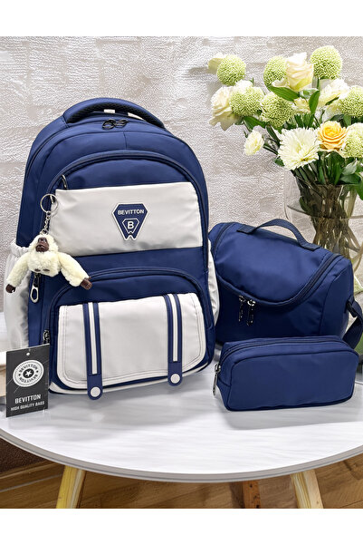 Bevitton ilk Okul Çantası 3'lü Set Erkek Çocuk ilkokul Çantası Bvt-8020 Pudra...