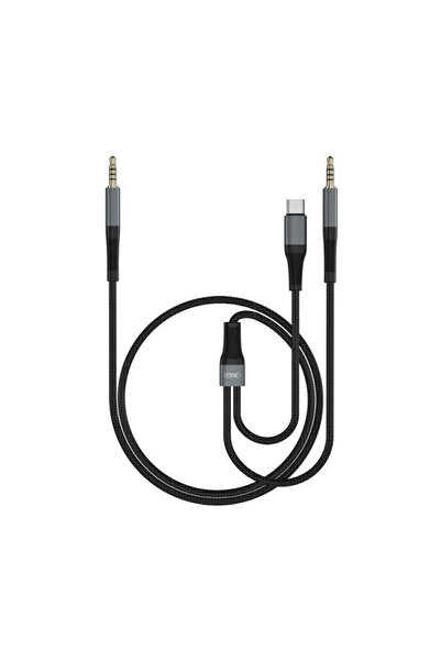 OEM Καλώδιο υποδοχής 3,5 mm - USB τύπου C + υποδοχή 3,5 mm 1 m μαύρο XO-NB178B