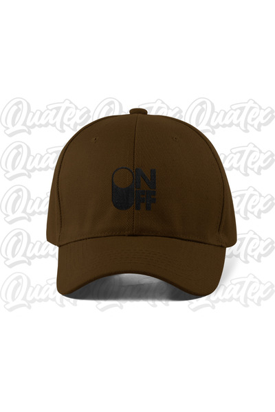 QUATEX Onoff Embroidered Hat - Brown Color 100% Cotton Gabardine Unisex Model...