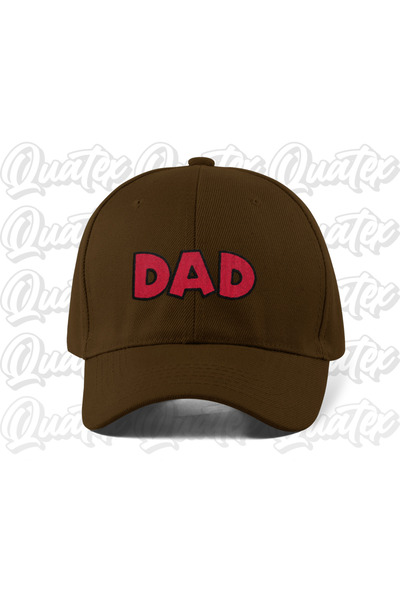 QUATEX Dad Embroidered Hat - Brown Color 100% Cotton Gabardine Unisex Model Hat