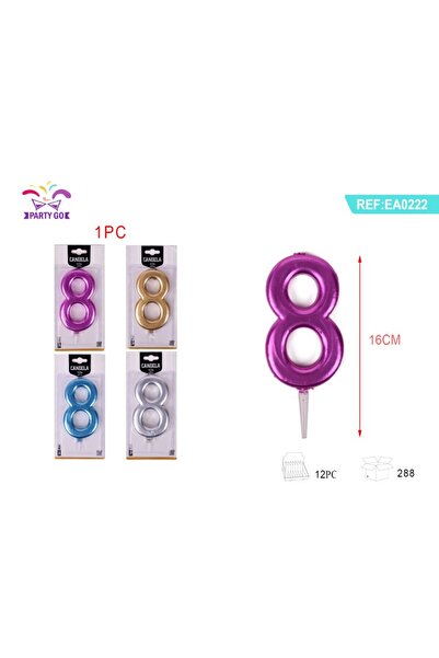 MC Micostore Lumanari aniversare pentru tort PartyGo cifra 8, 16cm, diverse c...