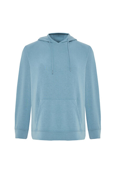 Mudo سترة رياضية مودال بجيب كنغر وغطاء للرأس