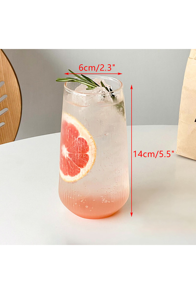 Choice 1PCS 500ml 500ml Heat-Resistant Rib Coffee Glass Water Cups Vertical S...