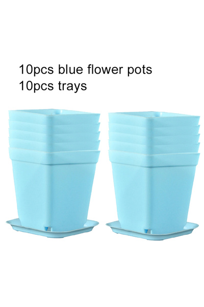 Choice5 10pcs blue 10pcs/set Mini Seedling Tray Square Pot Flower Pot Succule...