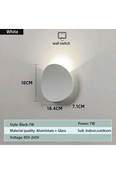 Choice1 7w Warm White (2700-3500K) WHITE Outdoor LED wall lamp waterproof bal...
