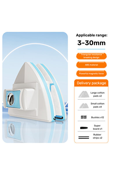 Choice3 فرشاة تنظيف النوافذ 3-30 مم، مغناطيسية جديدة، مزدوجة الجوانب، ذاتية ا...