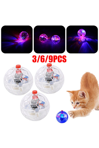choice2 One Size 3PCS 3/6/9Pcs Interactive Cat Ball Toy Flash Paranormal Equi...