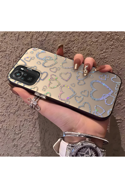 Hontinga حافظة هاتف Poco M5S متوافقة مع نمط القلب من السيليكون ذات حافة صلبة ...