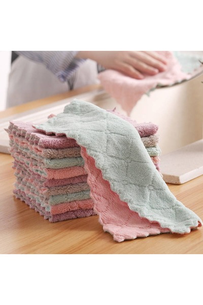 Choice Rectangle Remove Oil Microfiber Cleaning Cloth with 2 Color Assorted S...