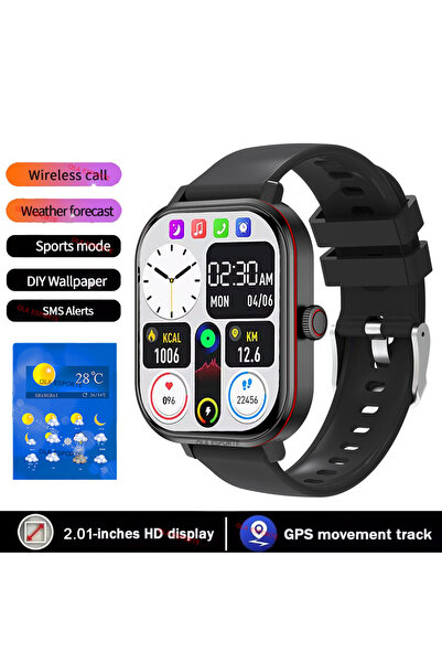 Choice7 Black Smart Watch 2025 Android Gift 2.01'' Bluetooth Calls Smartwatch...