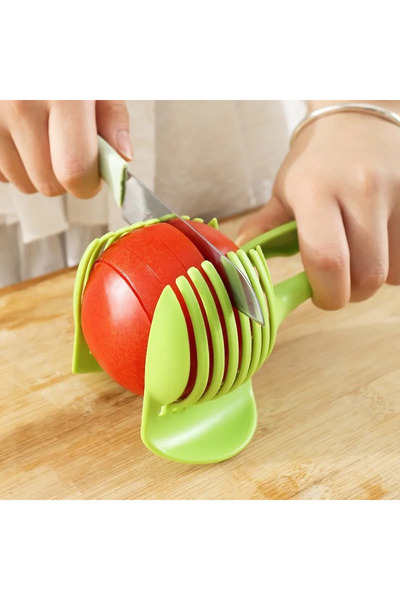 Choice1 Dark Grey Stainless Steel Handheld Fruit Slicer, Orange, Lemon & Toma...