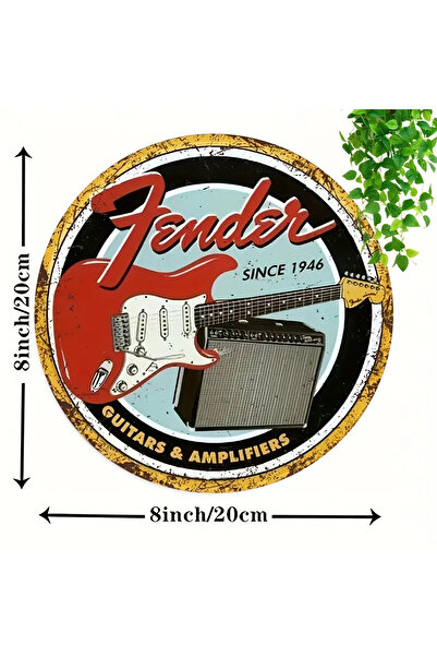 Choice لوحة جدارية معدنية أنيقة بتصميم جيتار ومكبر صوت عتيق، مقاس 20×20 سم، م...