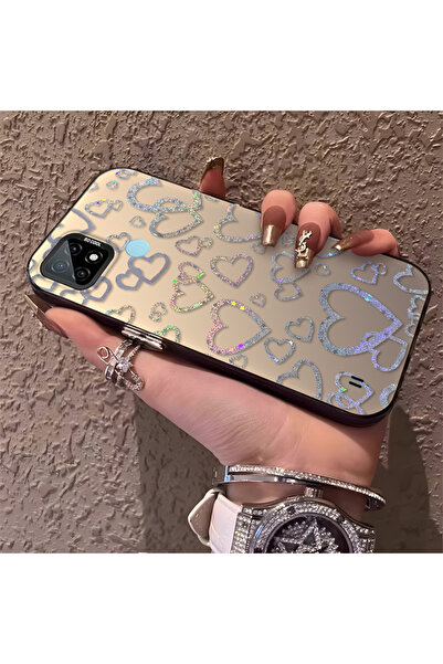 Hontinga حافظة هاتف Realme C21 متوافقة مع نمط القلب من السيليكون ذات حافة صلب...