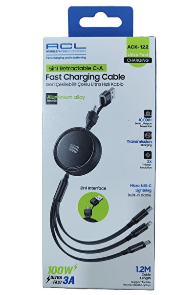 toysclub Ack-122 3A M+C+L 1.2m Multi Cable
