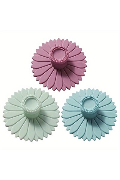 Choice طقم واحد (3 قطع) من أغطية أكواب سيليكون مزينة بزهرة عباد الشمس - متعدد...