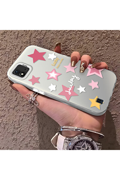 Hontinga حافظة هاتف Realme C20 متوافقة مع نمط النجوم الملونة من السيليكون ذات...