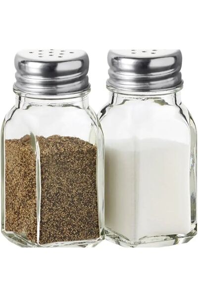 Choice طقم من قطعتين من رشاشات الملح والفلفل، زجاج شفاف، أدوات مطبخ، طاولة طهي