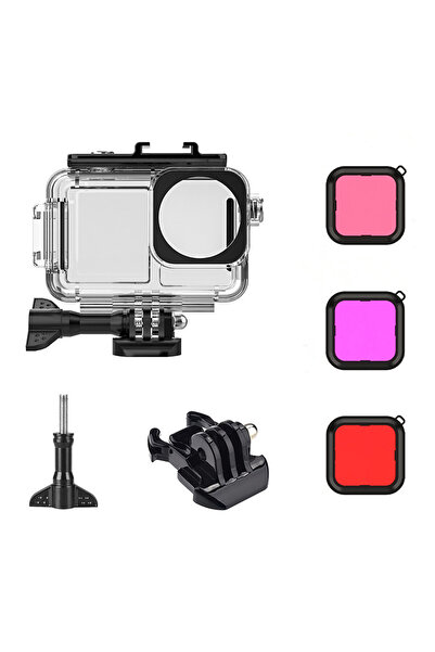 Choice cover and 3 fliters Waterproof Housing Case for DJI OSMO Action 5 Unde...