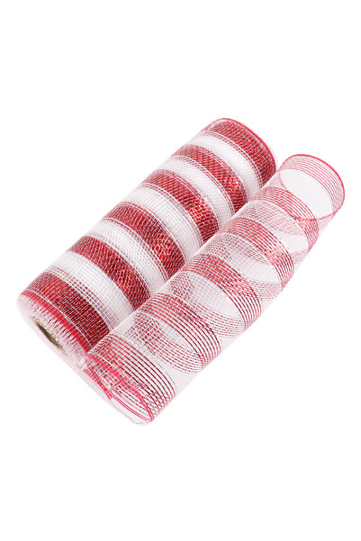 Choice6 A01 10Yards Metallic Poly Mesh Ribbon Christmas Decoration Red Green ...