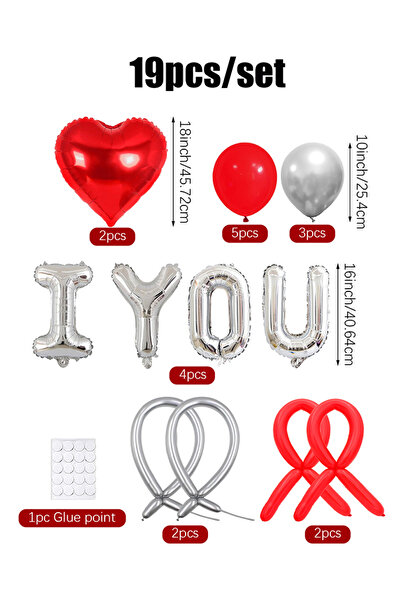 Choice مجموعة بالونات أخرى: بالون على شكل قلب مكتوب عليه "أحبك"، مناسب لحفلات...