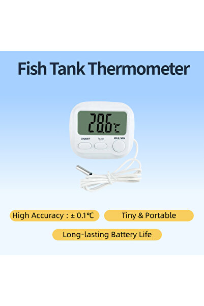 Choice Aquarium Thermometer With Probe Digital Thermometer Fish Tank Thermome...