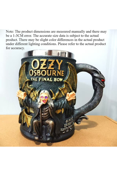 Choice 330ML cup New Retro 3D Resin Mug Ozzy Osbourne The Final Bow Crafts Or...
