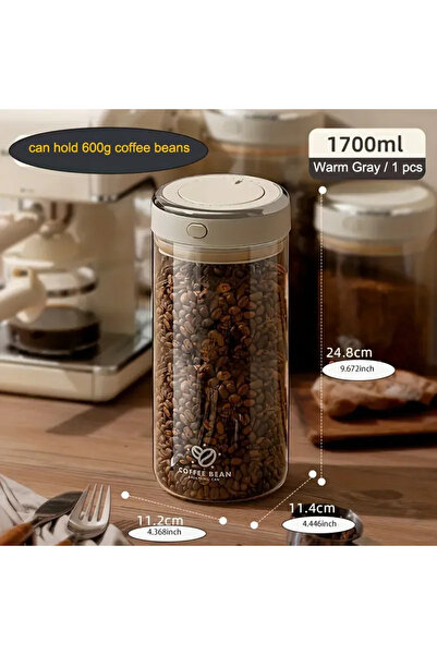 choice2 1700ml Advanced vacuum sealed coffee bean storage jar,food storage ja...
