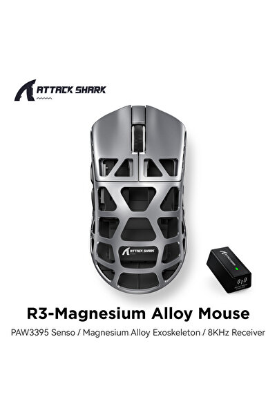 Choice R3 Grey ATTACK SHARK R3 Gaming Mouse Magnesium Alloy Honeycomb,Ultra-L...