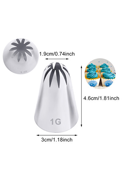 choice2 1G 1/4pcs #1G#1E#1C#1B Stainless Steel Piping Nozzles Cream Nozzles C...