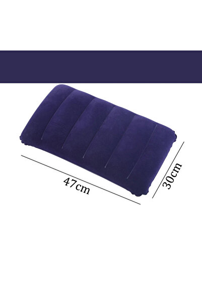 Choice1 30x47cm Deep Blue 47x30cm Portable Inflatable Travel Pillow Soft Air ...