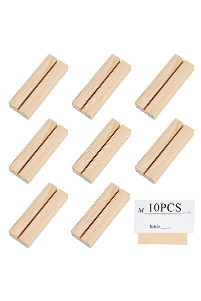 Choice 10 قطع من حوامل بطاقات الأسماء الخشبية، مقاس 6.5 × 3 × 1.5 سم، حاملات ...