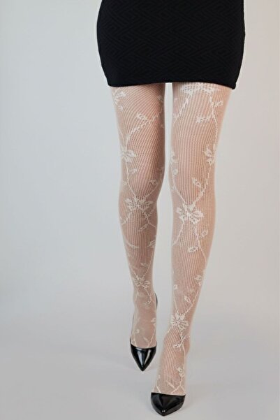 Daymod Ahu Lace Women's Tights Ecru