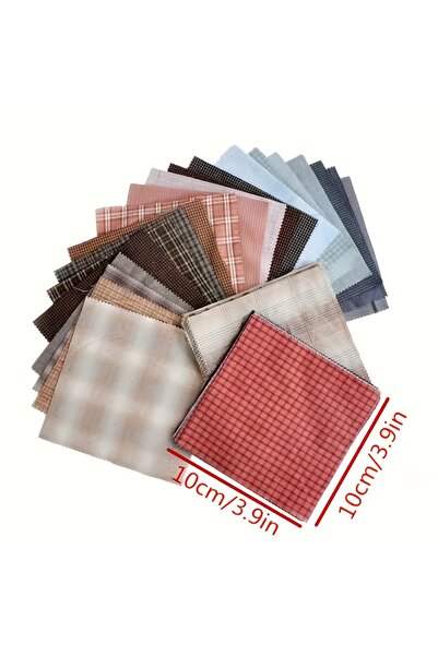 Choice 10CM 30PC Set of 30 Vintage Pre-dyed Plaid Fabrics for DIY Crafts, Han...