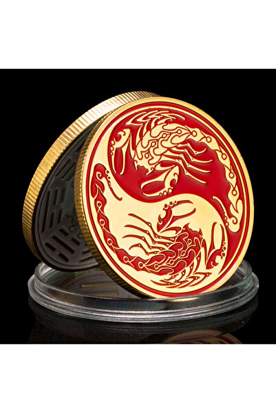 Choice عملة ذهبية مطلية بالذهب، رمز الين واليانغ: مبدأان متضادان في الطبيعة.