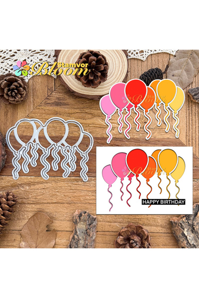 Choice Original Lovely Birthday Balloons Party Metal Cutting Dies Scrapbookin...