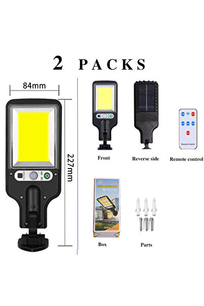 Choice Heinast 117COB 2pcs 108 LED Solar Lights Outdoor With 3 Mode Waterproo...