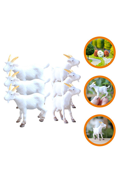 Choice XXL White Mini Goat Figurines Plastic Realistic Sheep Educational Goat...