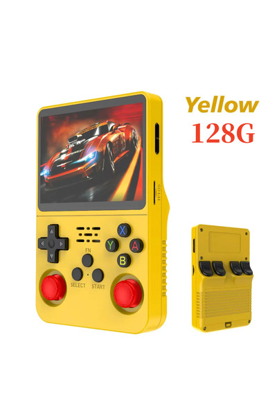 Choice8 جهاز ألعاب محمول أصفر اللون بسعة 128 جيجابايت، طراز R36S، مزود بنظام ...