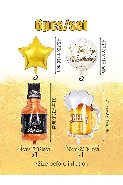 Choice1 مجموعة أخرى من 6 قطع: زجاجة ويسكي/بيرة وكوب بيرة، لحفلة عيد ميلاد بطا...