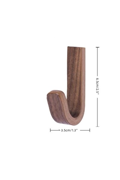 Choice 1Pc 1Pc Walnut Wood No-Drill Hook | Strong Adhesive Wall Mounted Hange...