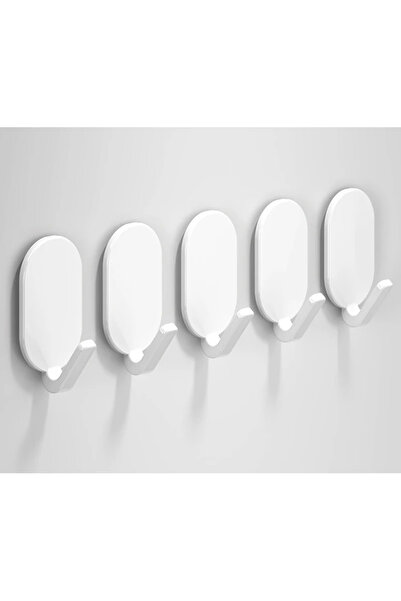 Choice1 5 قطع بيضاء، خطافات جدارية قوية ذاتية اللصق، لتعليق المفاتيح حقيبة وا...